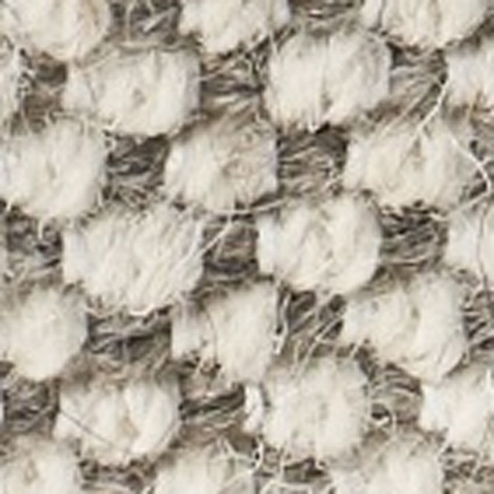 18" Beige Geometric Pouf Ottoman