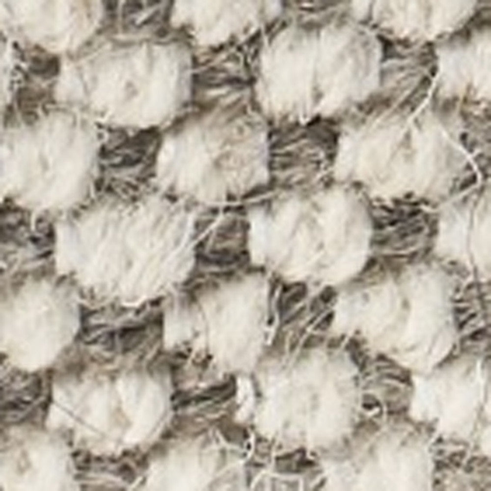 18" Beige Geometric Pouf Ottoman