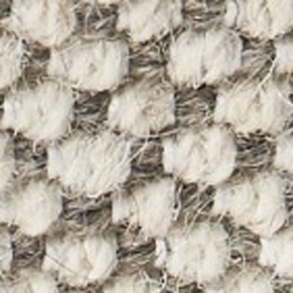 18" Beige Geometric Pouf Ottoman