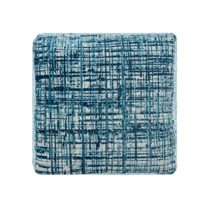 18" Beige Abstract Pouf Ottoman