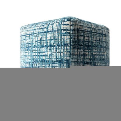 18" Beige Abstract Pouf Ottoman