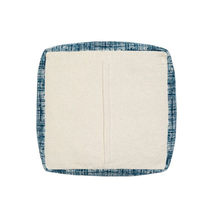 18" Beige Abstract Pouf Ottoman