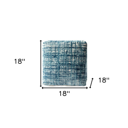 18" Beige Abstract Pouf Ottoman