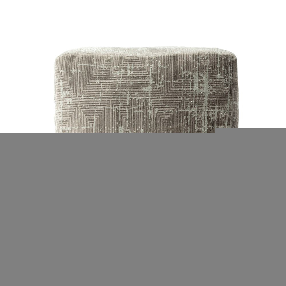18" Gray Geometric Pouf Ottoman