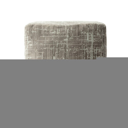 18" Gray Geometric Pouf Ottoman