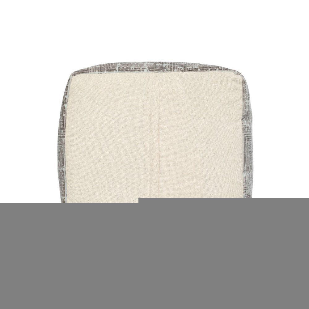 18" Gray Geometric Pouf Ottoman