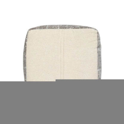 18" Gray Geometric Pouf Ottoman