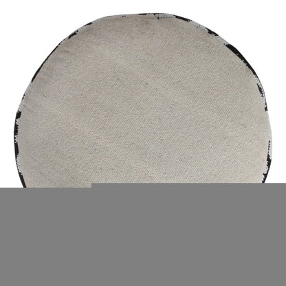 18" Black Cylinder Abstract Pouf Ottoman