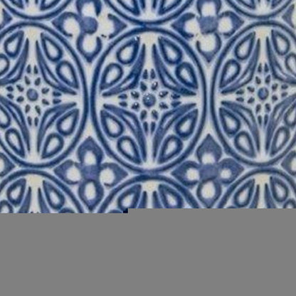 Set of Two Blue And White Ceramic Medallion 3 Ounce Round Pot Planters