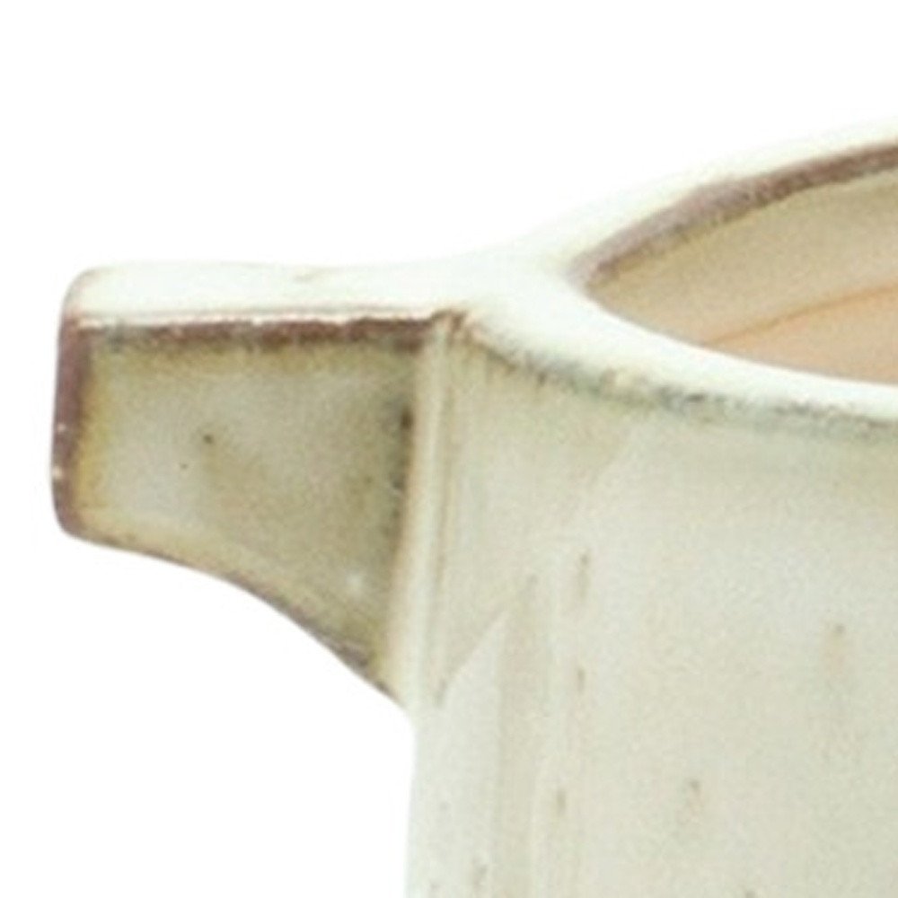 Beige Clay 6 Ounce Round Pot Planter