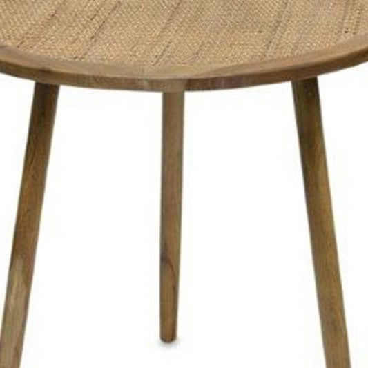 Set of Three 24" Brown Round End Tables