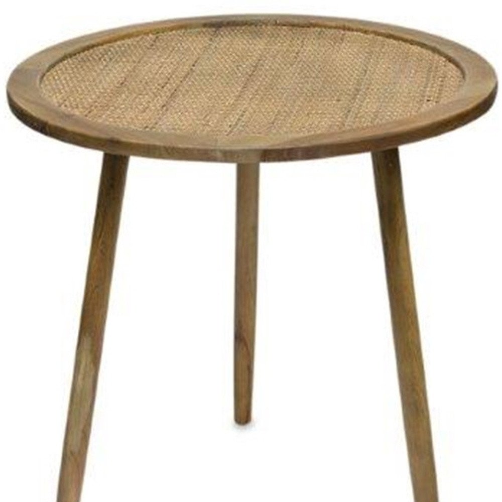 Set of Three 24" Brown Round End Tables
