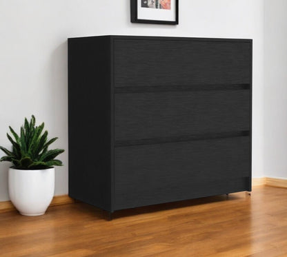 33" Black Three Drawer Dresser