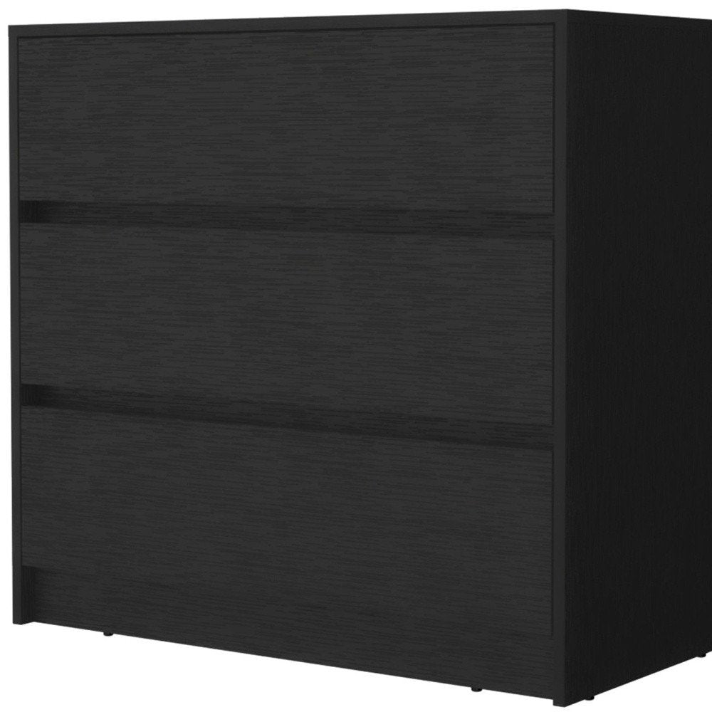 33" Black Three Drawer Dresser