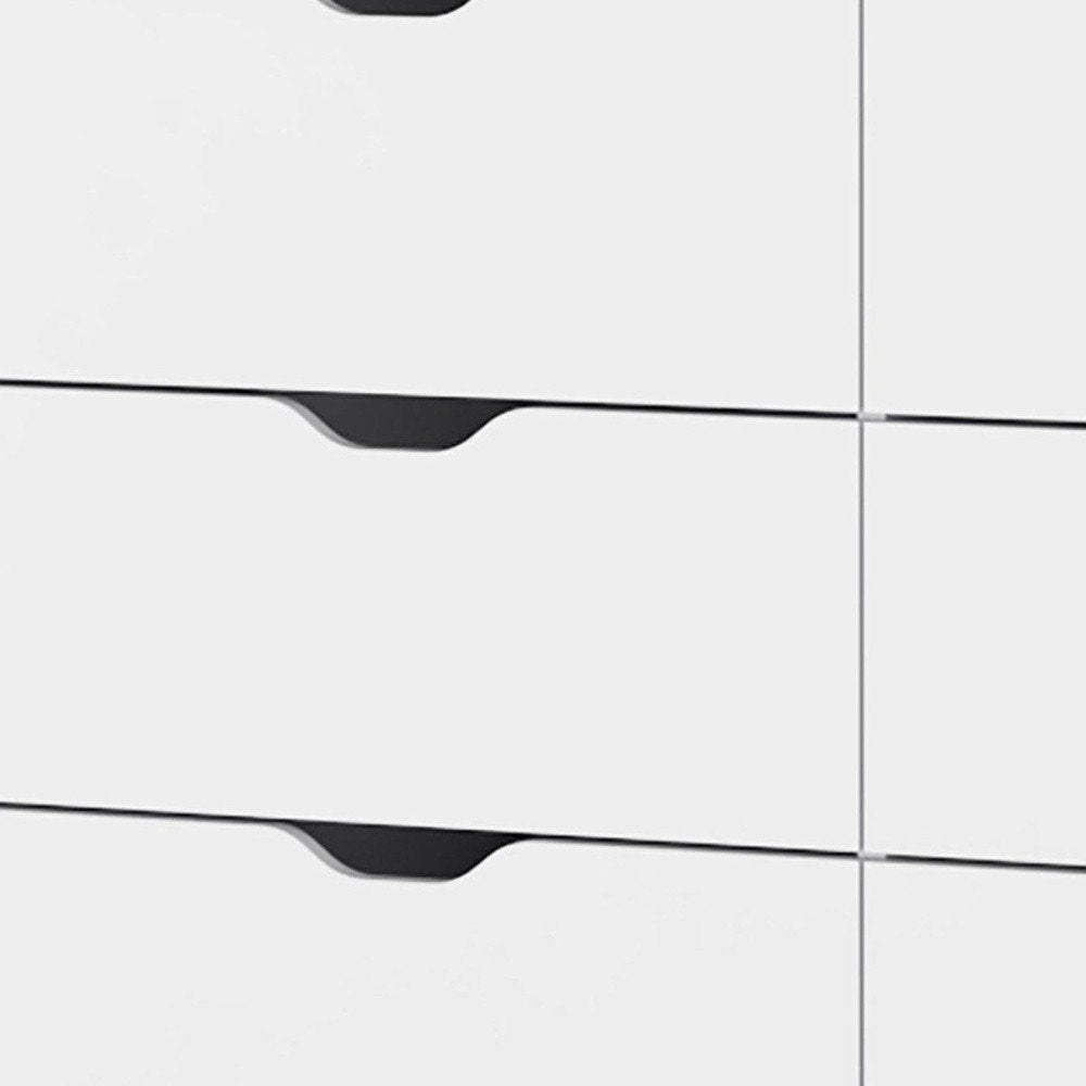 42" White Six Drawer Dresser