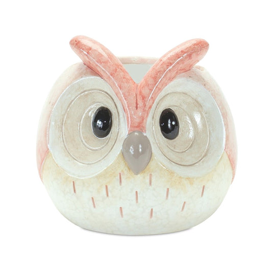 Set of Three 4" Blue And Gray Resin Owl Figurine