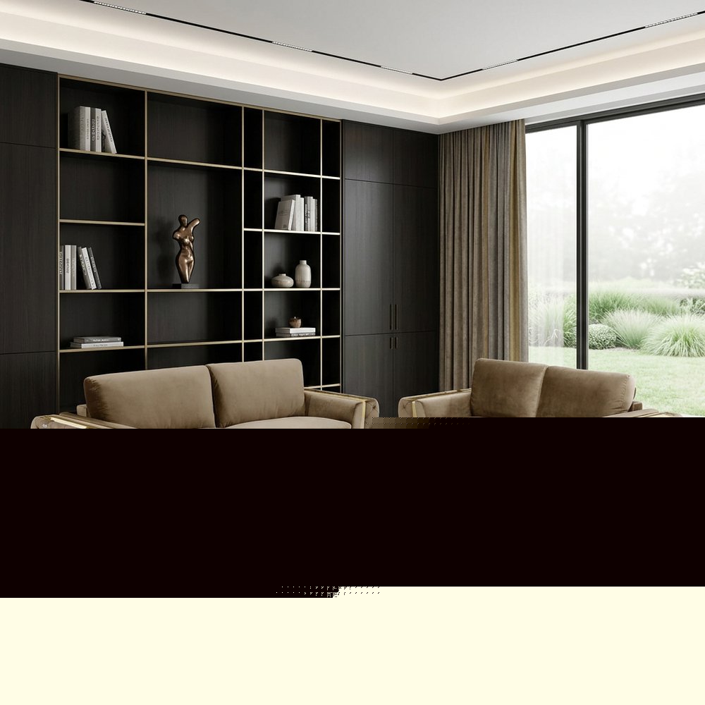 Two Piece Indoor Beige Velvet Five Person Seating Set
