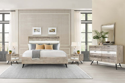 63" Natural and Ivory Solid Wood Six Drawer Double Dresser