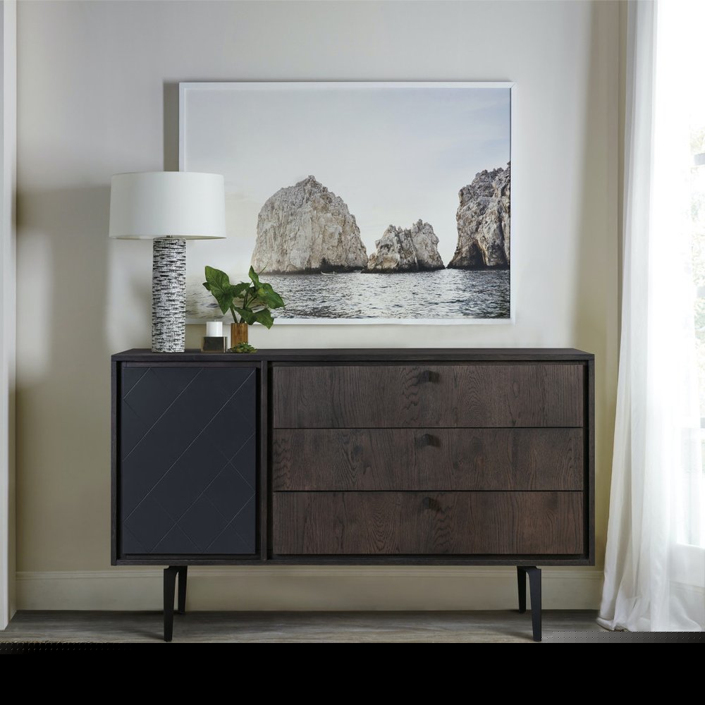 63" Gray Solid Wood Three Drawer Dresser