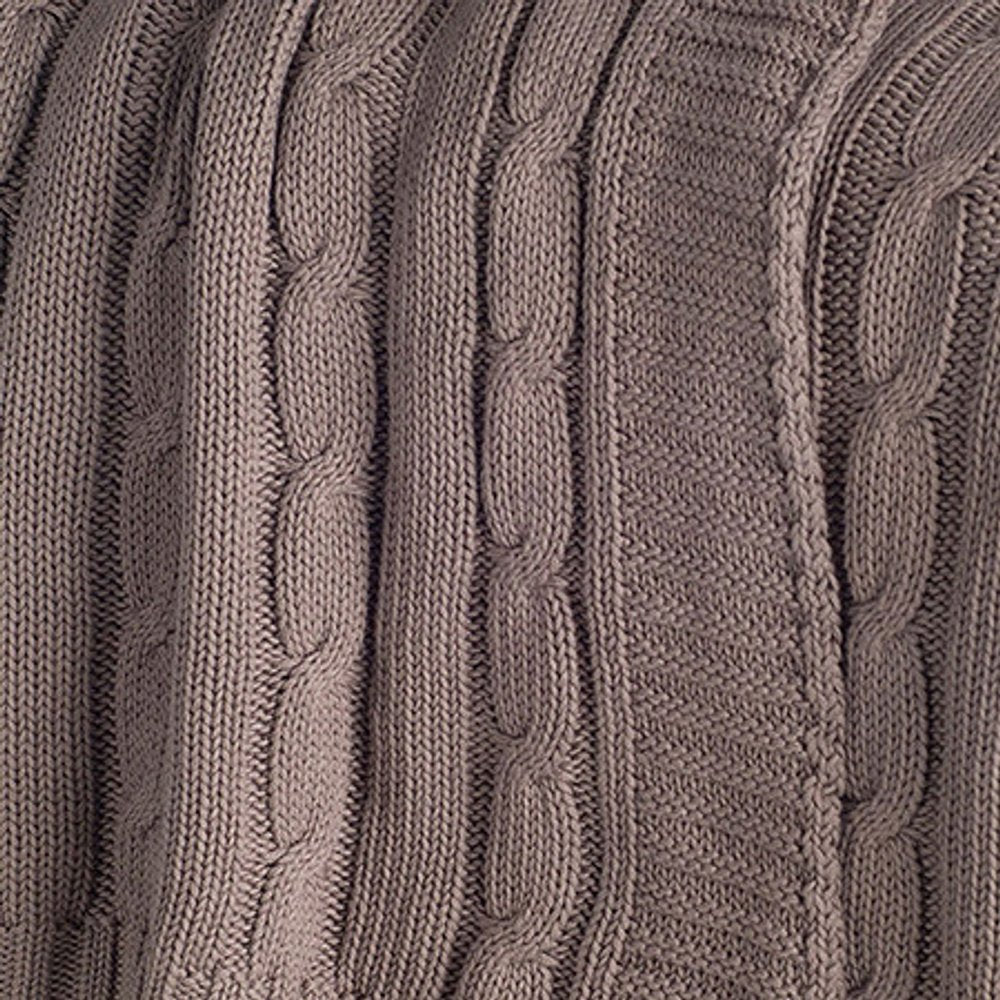 Brown Knitted 100% Cotton Throw Blanket