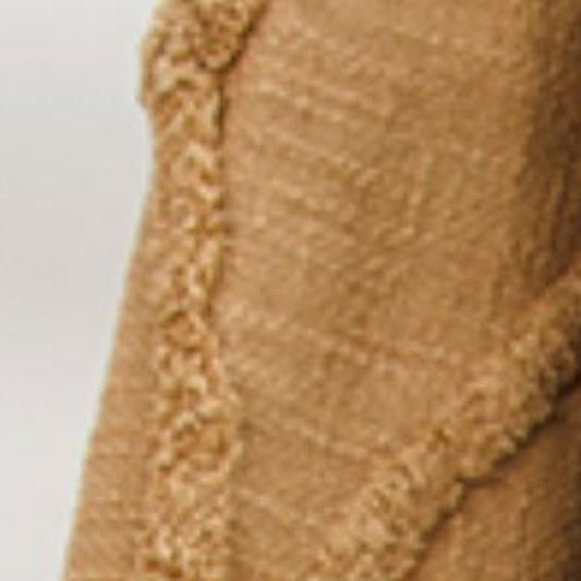 50" X 60" Camel Cotton Floral Throw Blanket with Tassels And Fringe