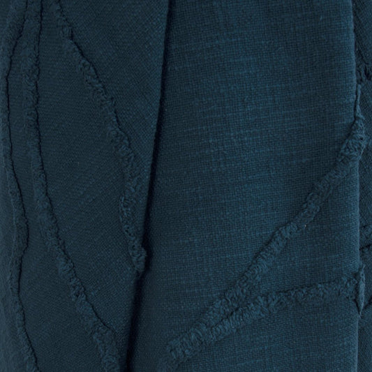 Teal Blue Woven 100% Woven Textured Cotton Throw Blanket