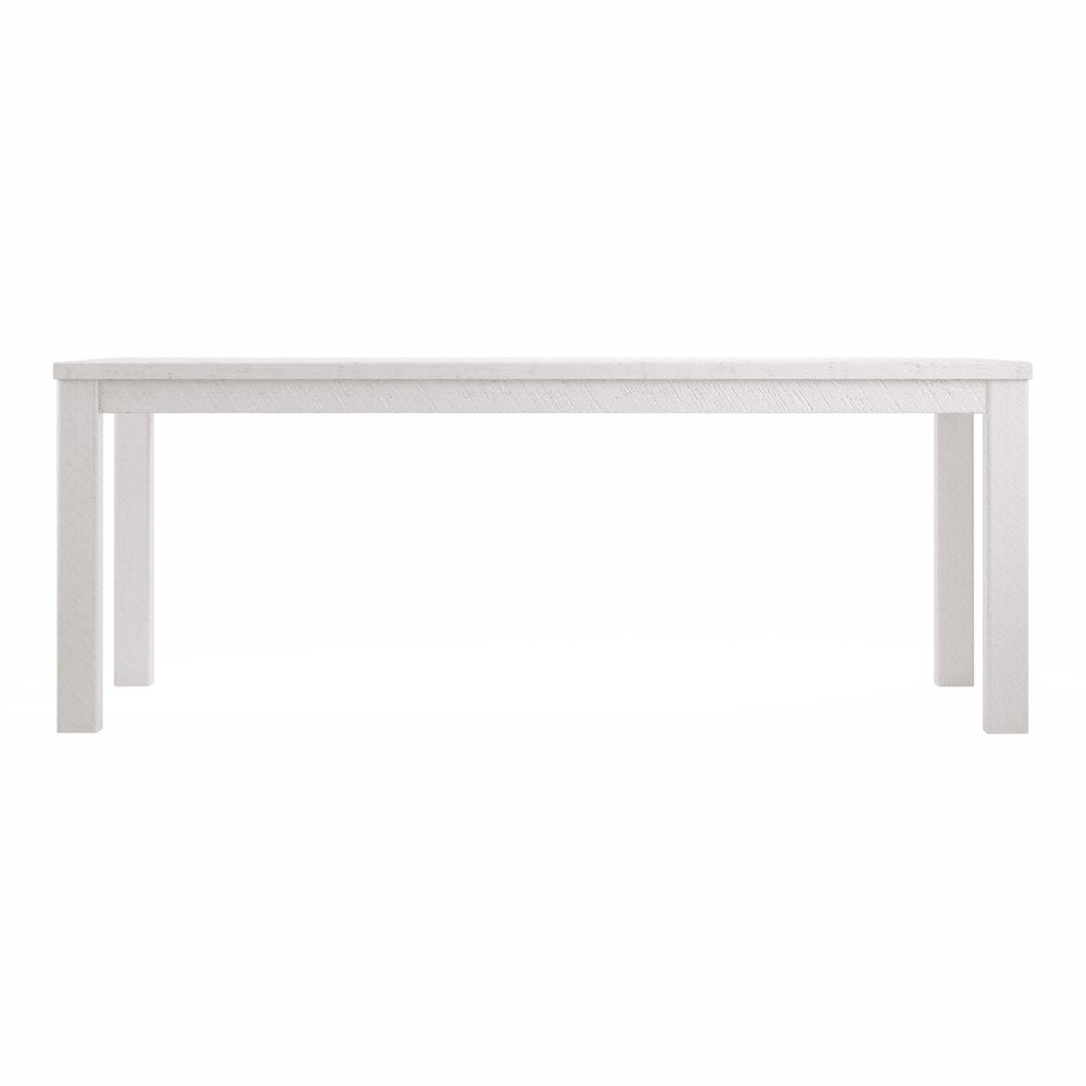 63" White Solid Wood Dining Table