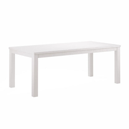 63" White Solid Wood Dining Table