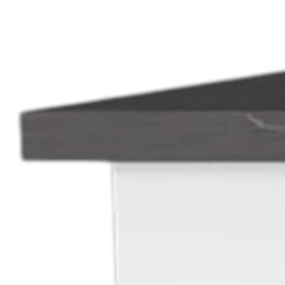 41" Dark Brown and White Wood Kitchen Island Set With Storage