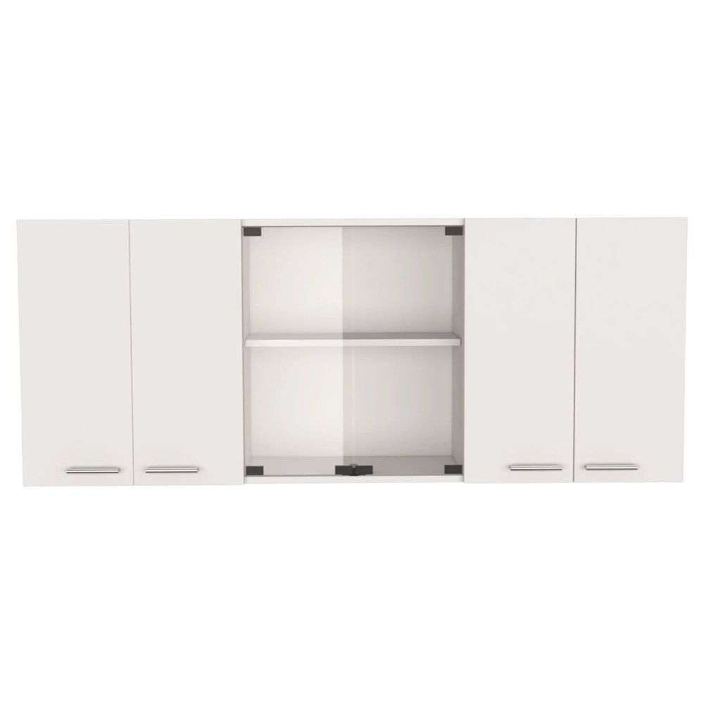 59" Natural White and Brown Wood Kitchen Island Set With Storage