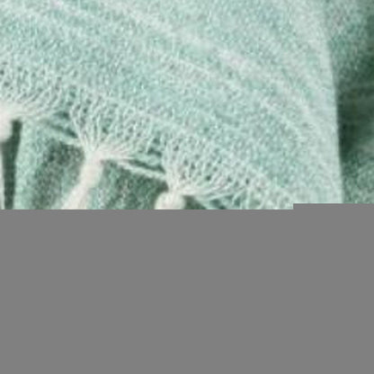 50" X 60" Aqua Woven Poly PET Abstract Stripe Throw Blanket with Tassels
