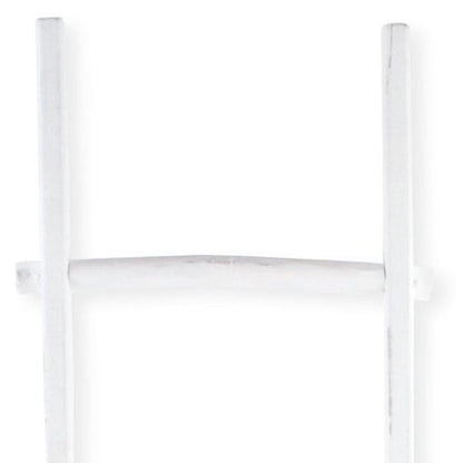 76" White Six Step Solid Wood Decorative Ladder