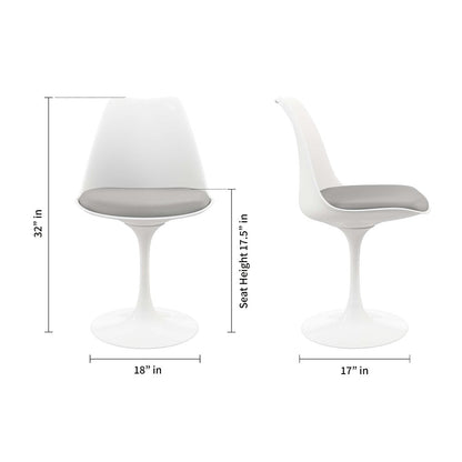 Gray And White Dining Side Chair