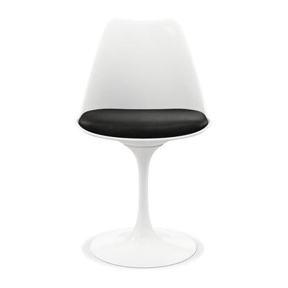 Black and White Upholstered Faux Leather Dining Side Chair