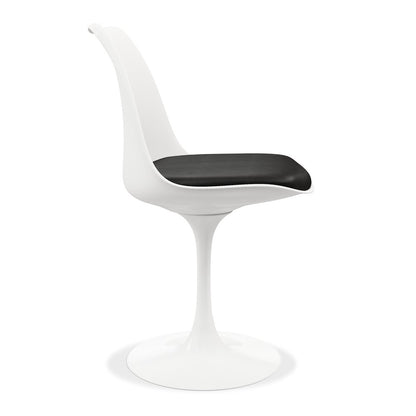 Black and White Upholstered Faux Leather Dining Side Chair