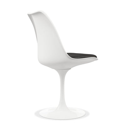 Black and White Upholstered Faux Leather Dining Side Chair