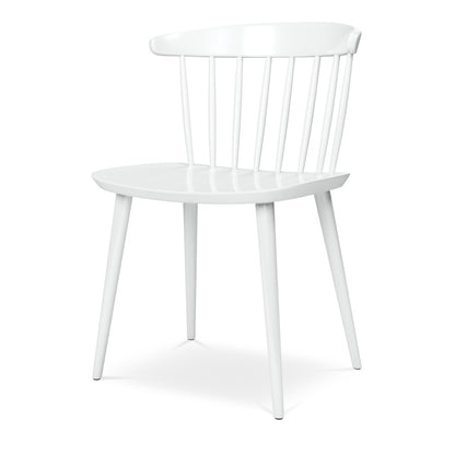 White Heavy Duty Plastic Slat Back Dining Side Chair