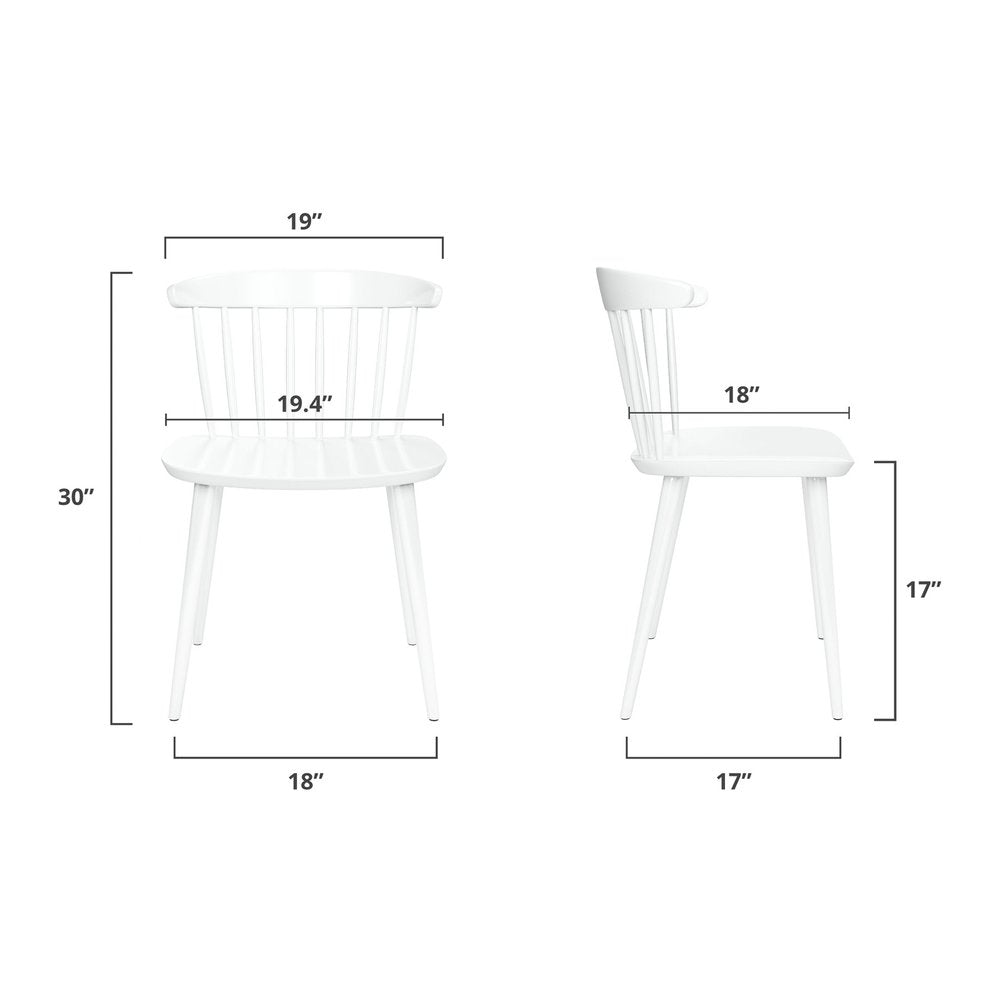 White Heavy Duty Plastic Slat Back Dining Side Chair