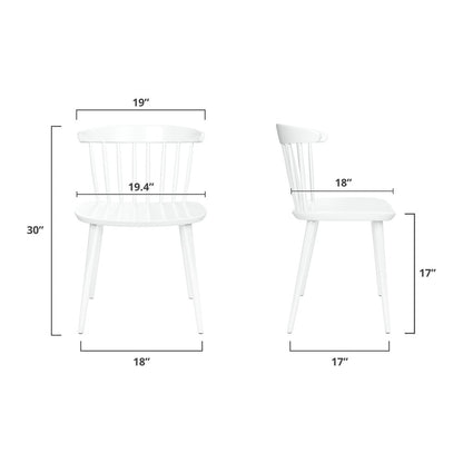 White Heavy Duty Plastic Slat Back Dining Side Chair