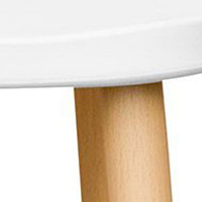 White And Natural Metal and Plastic Windsor Back Dining Side Chair