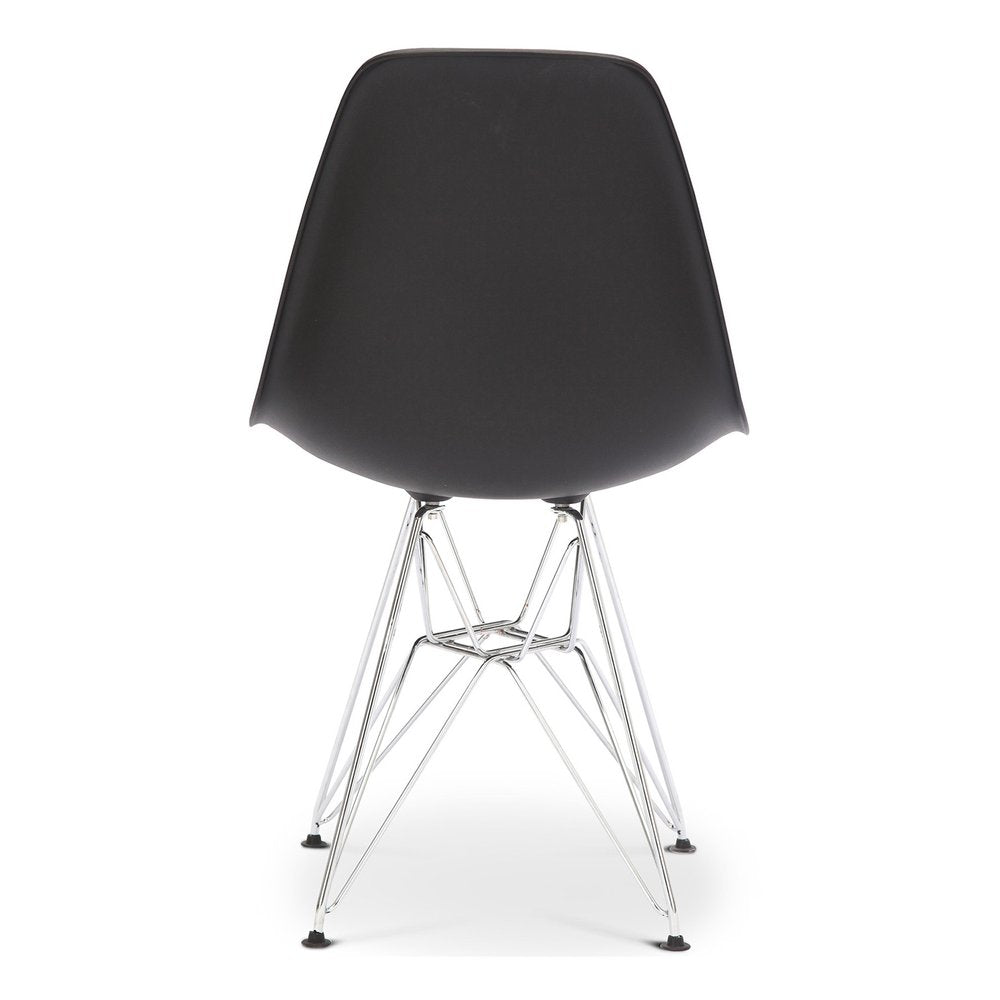 Black and Silver Steel Dining Side Chair