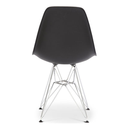 Black and Silver Steel Dining Side Chair
