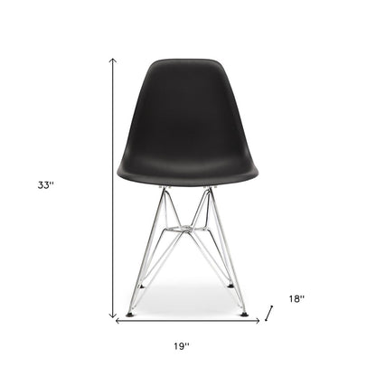 Black and Silver Steel Dining Side Chair