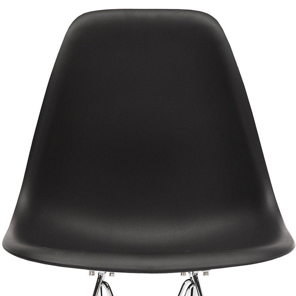 Black and Silver Steel Dining Side Chair