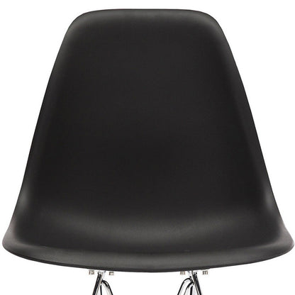 Black and Silver Steel Dining Side Chair