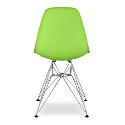 Green and Silver Steel Dining Side Chair