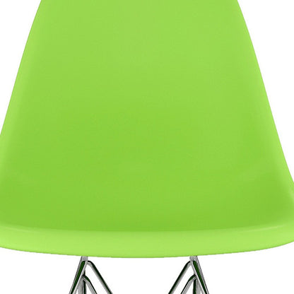 Green and Silver Steel Dining Side Chair