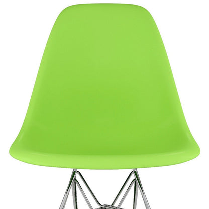 Green and Silver Steel Dining Side Chair