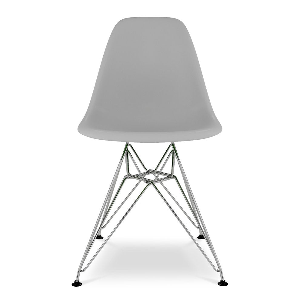 Gray and Silver Steel Dining Side Chair