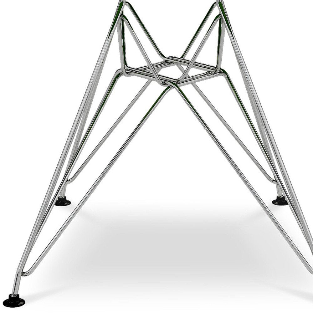 White and Silver Steel Dining Side Chair